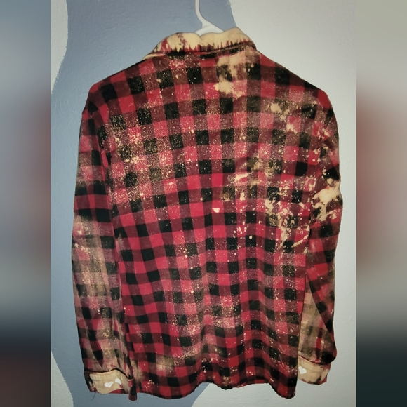 Official VELVET CROIXDistressed and Bleached one of a kind FLANNEL - Picture 2 of 5
